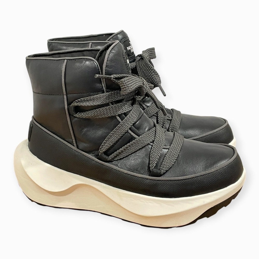 The North Face Womens Leather Quilted ThermoBall Ankle Boots Size 9 Gorpcore Ski